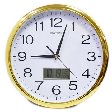 靜音掛鐘 12寸 LCD 萬年曆 時鐘 超靜音掛鐘 超靜音時鐘 簡約時鐘 客廳時鐘【DK452】 123便利屋