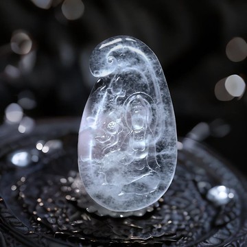 玻璃種翡翠精雕觀自在音菩薩 | 天然緬甸玉A貨翡翠 | 送禮