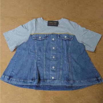 【PANGCHI 龐吉】拼接布料牛仔風上衣(9513261/35)