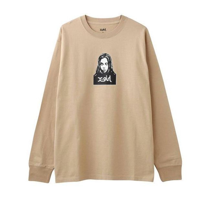 エックスガール X-GIRL FACE L/S TEE フェイス ロンＴ 長袖 顔 女の人 ...