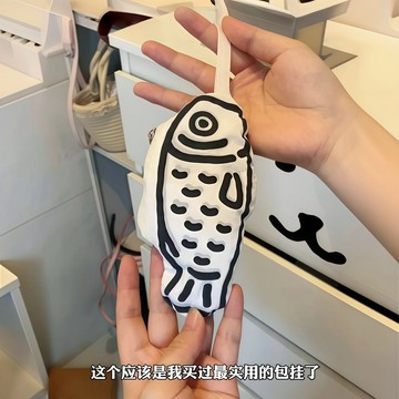 新上架👉神奇的小魚包掛!  折疊購物袋大容量便攜環保結實耐用手提收納袋子交換禮物 送朋友禮物