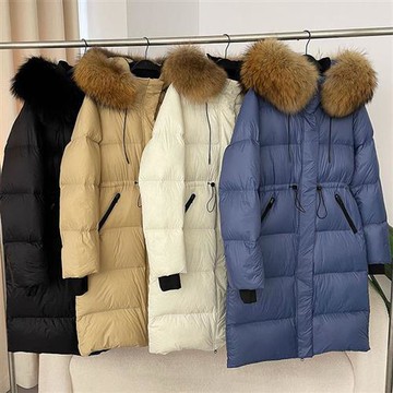 【巴黎精品】現貨+預購 頂級貉子毛領真羽絨外套白鴨絨外套羽絨衣秋冬大碼休閒女裝-大衣女外套6色a1ld43