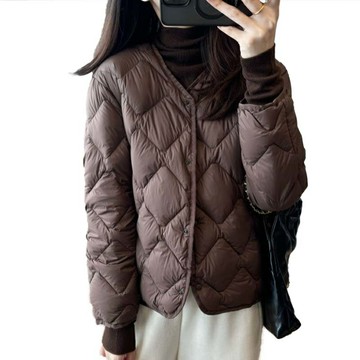 【米蘭精品】現貨+預購 頂級真羽絨外套90%鵝絨羽絨衣秋冬外套保暖上衣大碼休閒女裝-簡約女外套3色74mr18