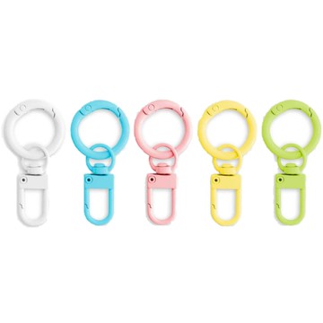 糖果色萬用鑰匙扣環-白/藍/粉/黃/綠