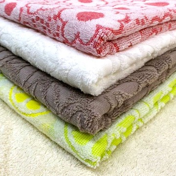 【日本製】日本今治認證 緹花立體織面毛巾 兩入組 隨機色