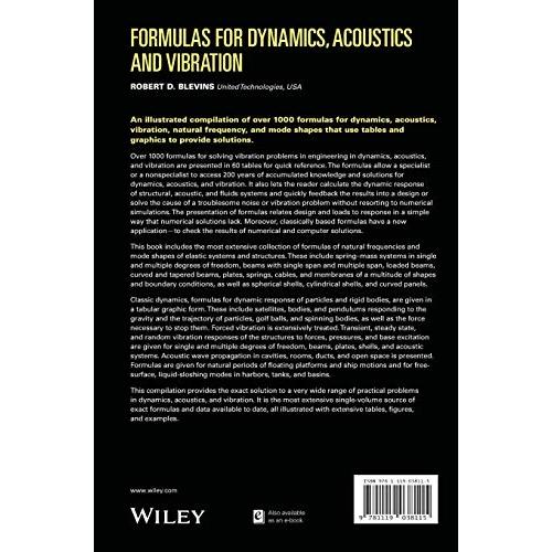 Formulas for Dynamics, Acoustics and Vibration (Wiley Series in Acoustics N