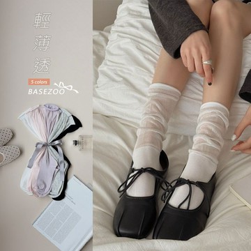 【全館現貨】 薄款 透氣 堆堆襪 小腿襪 中筒襪 長襪 捲邊 泡泡襪 透膚薄襪 女襪 學生襪 日系 襪子 881381
