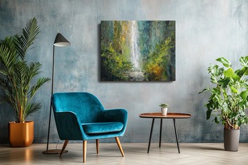 瀑語 原創掛畫 自然能量風景 客廳玄關焦點牆藝術微噴居家裝飾