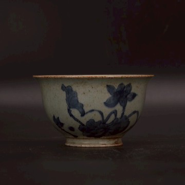 大清康熙荷塘清趣青花杯 盞 仿古舊貨瓷器古玩古董家居裝飾日用品