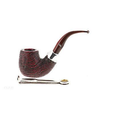 ピーターソン 喫煙用パイプ Pipe Peterson of Dublin KAPRIES red sandblasted bent billiard silver ring