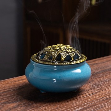 現貨供應 弘喧 買 300克 沉香粉 袋裝 送 陶瓷 薰香爐 越南 沉香 芽莊 惠安 助眠 安神   仿古 環香 煙供爐