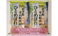 新米 岩手県雫石町産 ひとめぼれ 玄米 20kg  ／ 米 五つ星お米マイスター