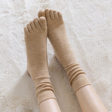 NicoFun 愛定做 3雙 堆堆襪 羊毛襪 五趾襪 五指襪 中筒襪 防臭襪 抗菌襪 超慢跑（女襪22-25.5cm)