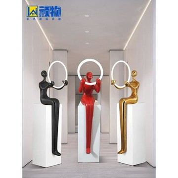 頑物創意人形物藝術雕塑落地燈擺件家居會所大型客廳玄關裝飾臺燈