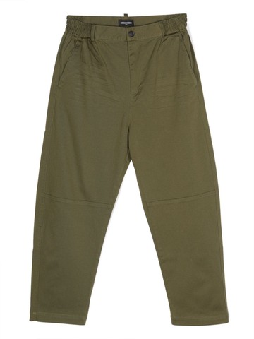 Dsquared2 Kids - elasticated-waistband tapered trousers - kids - Cotton/Spandex/Elastane - 8 yrs - Green