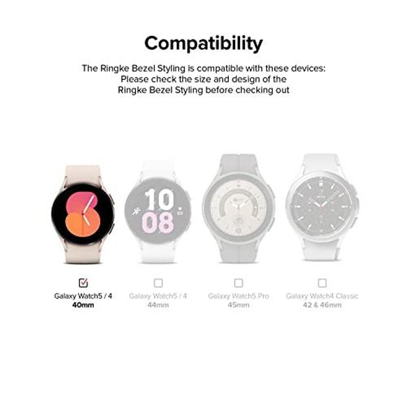 Ringke Galaxy Watch 5 / 4 40mm ケース ステンレス製 バンパー カスタム 保護 フレーム 簡単取り付け メタリック 超?  | LINEブランドカタログ