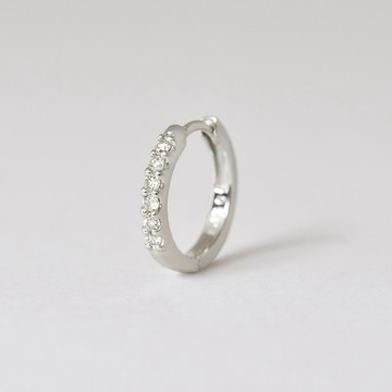 【Solo Earring】 鑽石 0.06克拉 易扣圈形單邊耳環 (鉑金)