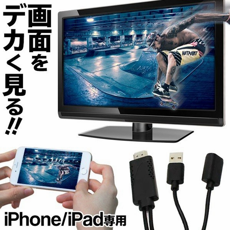 送料無料 メール便 スマホの映像を大画面で見る Hdmi 変換ケーブル Iphone Ipad専用 高解像度 テレビ モニター コネクター 家電 デカく見る Hdtvアダプター 通販 Lineポイント最大0 5 Get Lineショッピング