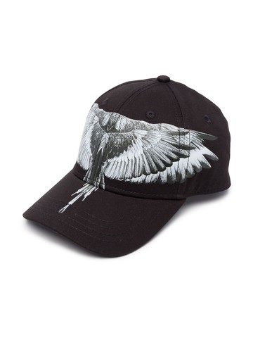 Marcelo Burlon County Of Milan Kids - wings-print detail baseball cap - kids - Cotton - II - Black