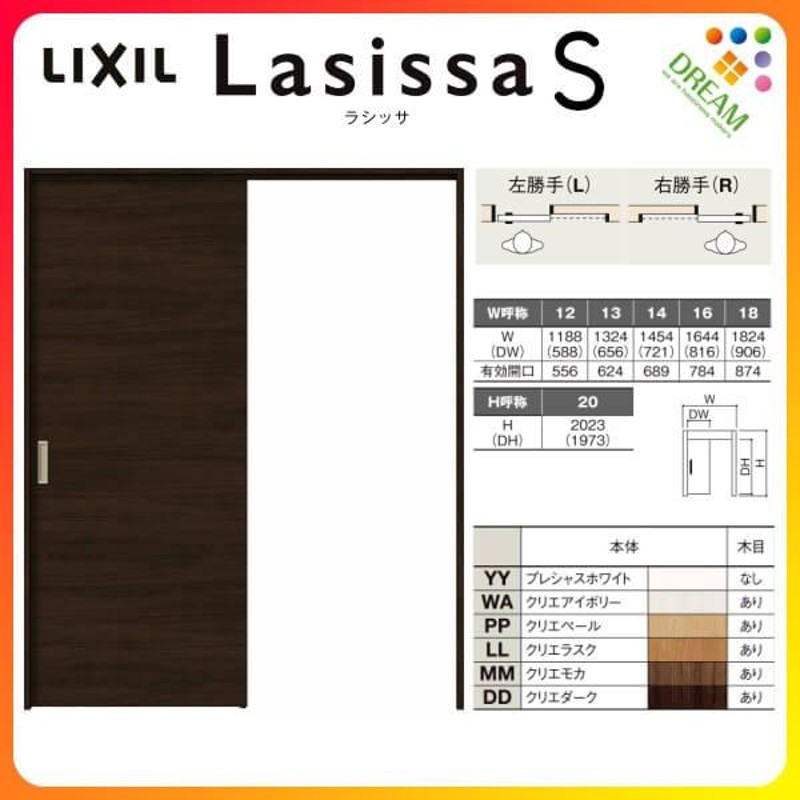 室内引戸 片引き戸 標準タイプ 上吊方式 ラシッサS パネルタイプ LAB ノンケーシング枠 1220/1320/1420/1620/1820  リクシル トステム 引戸 リフォーム DIY | LINEブランドカタログ