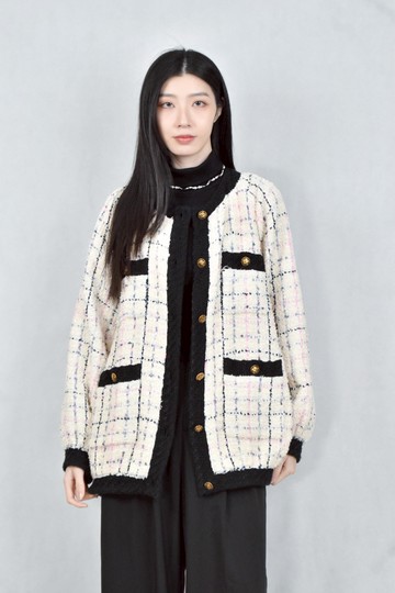 (L) gucci白色排釦外套