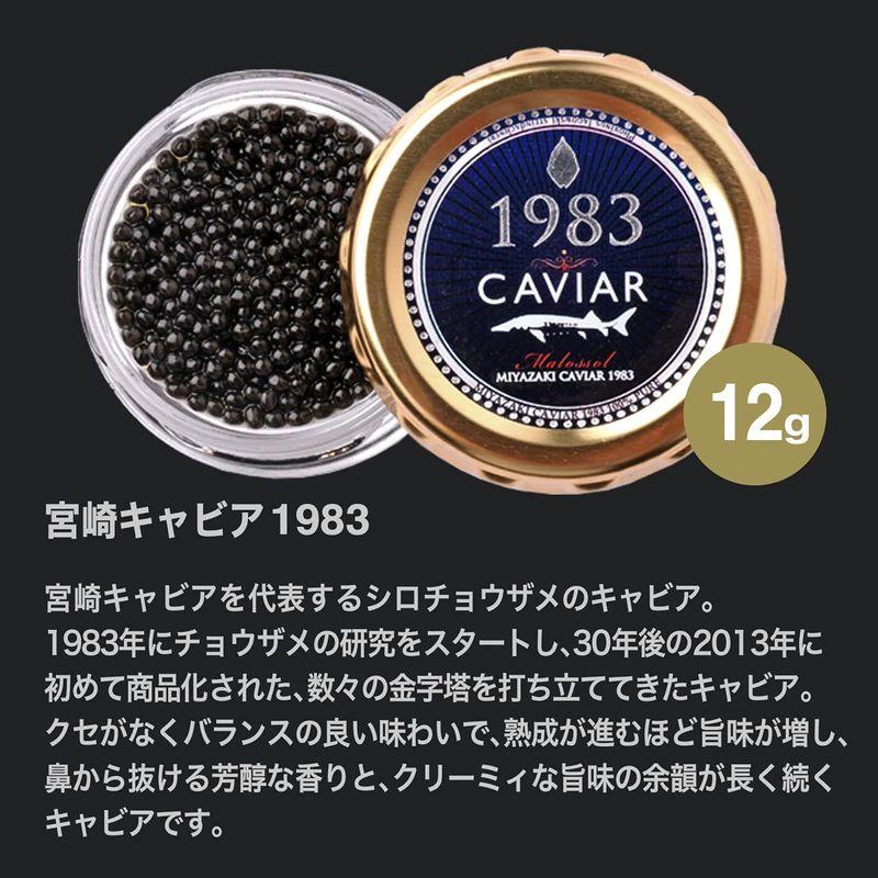 母の日 ギフト 宮崎キャビア1983  1983 オシェトラ 食べ比べ セット 化粧箱入り (各12g   国産 高級ギ