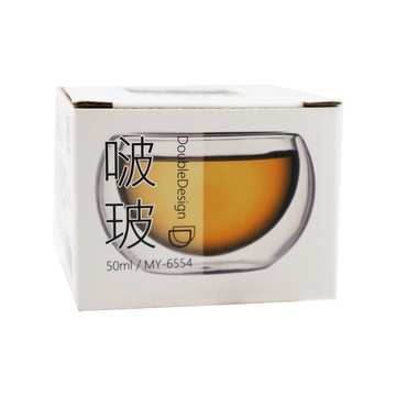 一品川流 啵啵雙層玻璃品茗杯-50ml-4入
