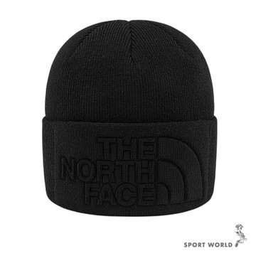 The North Face 北面 毛帽 反折 Logo壓花 黑【運動世界】NF0A7WJHJK3
