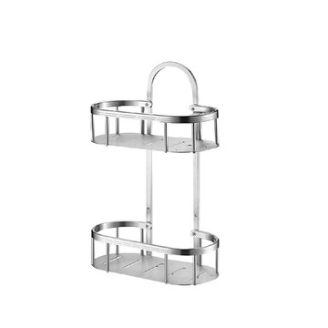 EC014-1 浴廁鋁合金雙層置物架附牙刷架