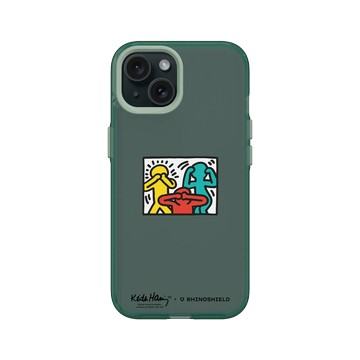 iPhone 15 Clear 憂墨綠 - Keith Haring - See No Evil, Hear No Evil, Speak No Evil