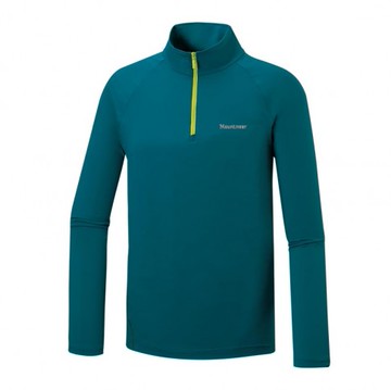 【【蘋果戶外】】山林 51P19 84 藍綠 男 透氣排汗抗UV上衣 半門襟 長袖 吸濕排汗衣 防曬抗UV 春夏 Mountneer