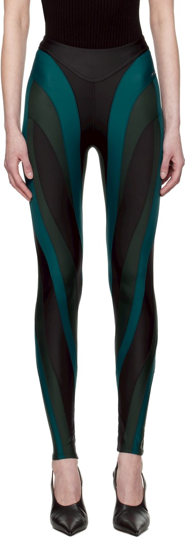Mugler SSENSE 独家发售黑色 & 绿色 Eco Sport Lycra 紧身裤
