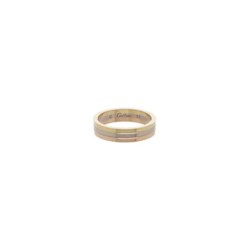 #57 CARTIER VENDÔME LOUIS CARTIER 經典三色金屬戒指 / 寬4.8毫米 / 玫瑰金 / 白K金 / 黃K金