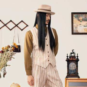 SOARIN英倫復古暈染條紋西裝馬甲(2432B84)