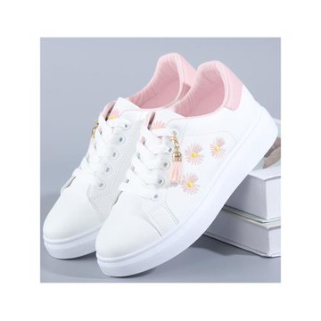 小白鞋少女孩平底休閑百搭2025新款單鞋春秋韓版透氣學生運動板鞋