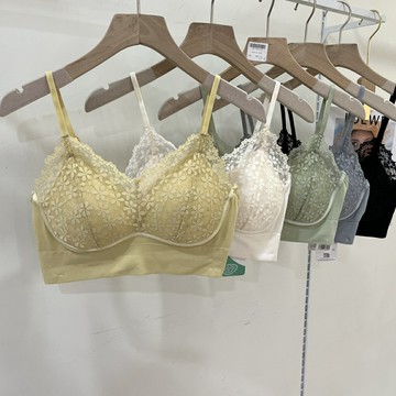 2022法式蕾絲乳膠固定一體薄杯性感無痕聚攏透氣內衣女抹胸33602