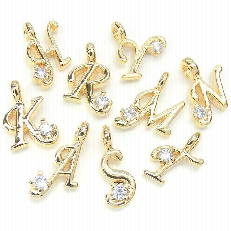 イニシャルパーツ 2個入 Cubic initial イニシャルチャーム