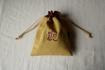 手工刺繡文字束口袋 / 鹿