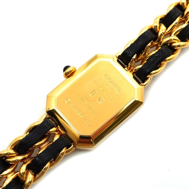 シャネル CHANEL プルミエール Mサイズ H0001 ヴィンテージ レディース 腕時計 ブラック 文字盤 ゴールド ウォッチ Premiere VLP 90186850