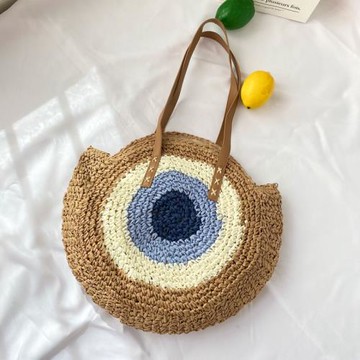 有風的地方同款包郵草編包法式編織包單肩沙灘度假包大容量草包