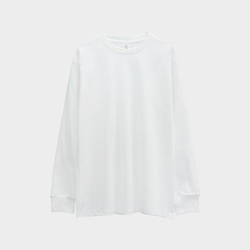 全棉純白250g重磅不透純棉圓領長袖T恤男女純色寬松體恤大碼內搭
