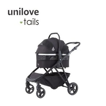 unilove.tails 英國 Dlxtour好好推雙籃寵物推車-大提籃L(黑)