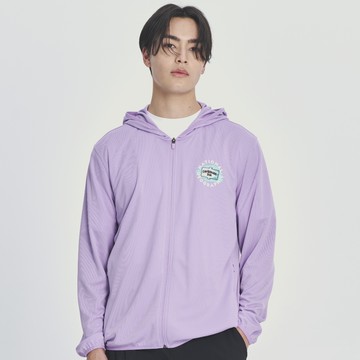 男女同款 CARIBBEAN 網眼透氣連帽拉鍊外套 - 紫色