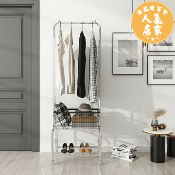 衣帽架 落地衣架 移動衣帽架 推車衣帽架 珍紀移動掛衣架簡約推車衣服架子落地家用衣帽架多功能房間ins