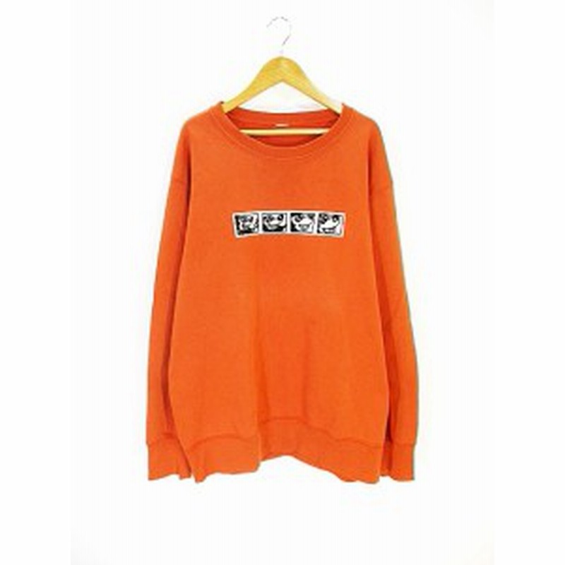 中古 ユニクロ Uniqlo スウェット トレーナー クルーネック プリント オレンジ メンズ 通販 Lineポイント最大1 0 Get Lineショッピング