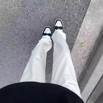 牛仔褲 男生牛仔褲 長褲男 直筒牛仔褲美式白色微喇牛仔褲男夏季高街ootd通勤穿搭顯瘦休閒微喇長褲子829