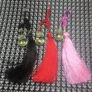 天然黃水晶錢袋汽車鑰匙扣男士腰掛創意電瓶車女款包掛件高檔流蘇