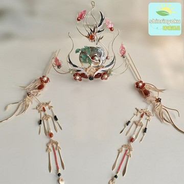 【閒雲鶴影】漢服發冠 髮簪 步搖 髮釵 古風頭飾 手工製作 仙鶴元素 復古設計 仙女造型 適用於漢服寫真/婚禮/舞臺表演