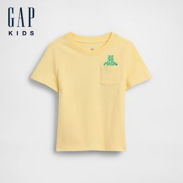 【GAP】babyGap 布萊納小熊口袋T恤-玉米黃(899640)