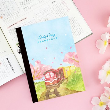 Chuyu A5/25K 半年誌/萬用日誌/手札/手帳(自填式方格1日1頁)-櫻